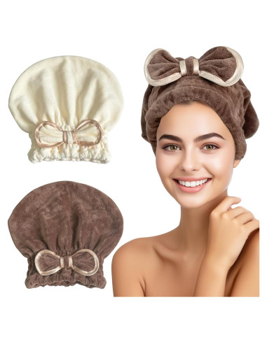 Gorros de Toalla de Microfibra Jseng para Mujeres - 2 Unidades