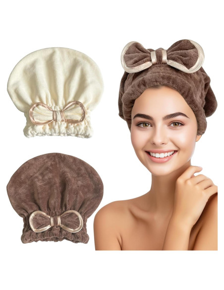 Gorros de Toalla de Microfibra Jseng para Mujeres - 2 Unidades