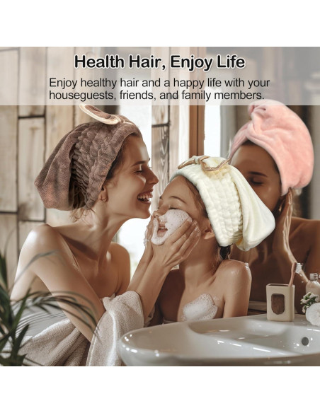 Gorros de Toalla de Microfibra Jseng para Mujeres - 2 Unidades