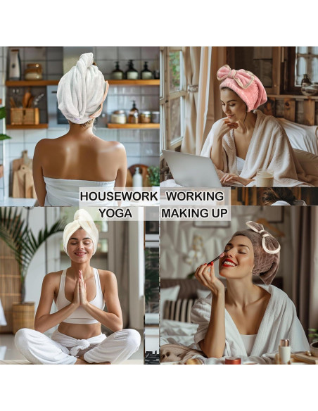 Gorros de Toalla de Microfibra Jseng para Mujeres - 2 Unidades