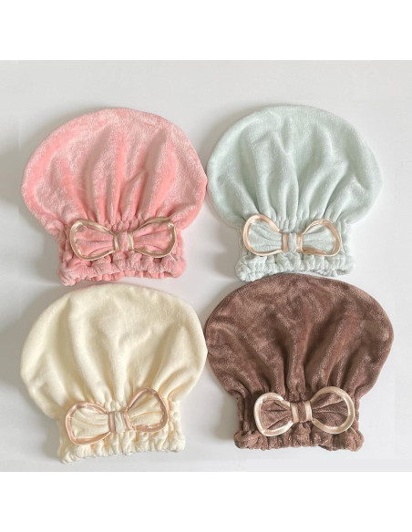 Gorros de Toalla de Microfibra Jseng para Mujeres - 2 Unidades