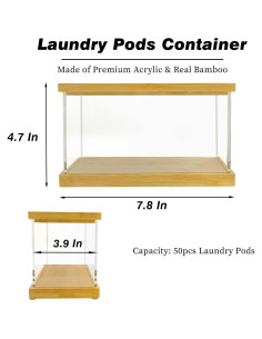 Contenedor de cápsulas de lavandería Gnjoyxuan con tapa de bambú 2