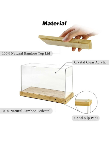 Contenedor de cápsulas de lavandería Gnjoyxuan con tapa de bambú