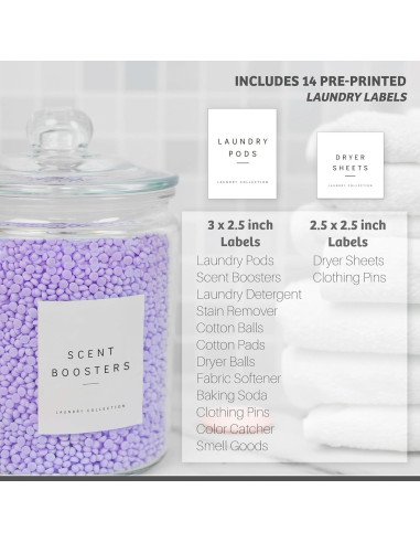 Juego de Almacenamiento para Lavandería Luxenest - 4 Piezas Vidrio