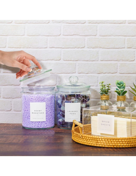 Juego de Almacenamiento para Lavandería Luxenest - 4 Piezas Vidrio