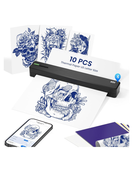 Impresora de Plantillas de Tatuaje WBK Portátil Inalámbrica 0.5kg Impresora de Plantillas de Tatuaje WBK Portátil Inalámbrica 0.5kg