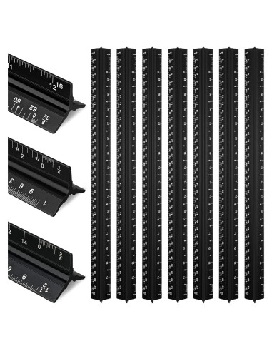 Juego de 10 Reglas Triangulares Macarrie 30.48 cm Aluminio