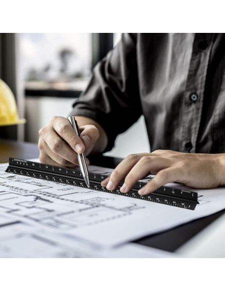 Juego de 10 Reglas Triangulares Macarrie 30.48 cm Aluminio