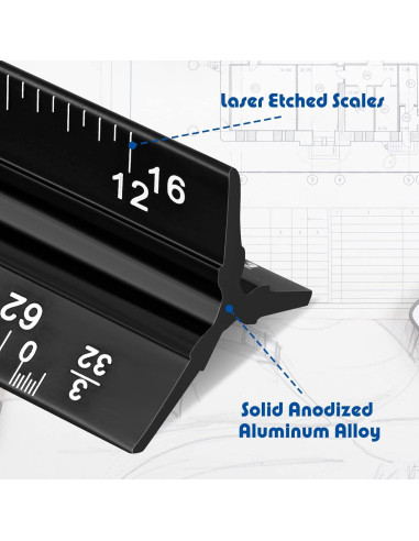 Juego de 10 Reglas Triangulares Macarrie 30.48 cm Aluminio