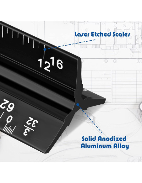 Juego de 10 Reglas Triangulares Macarrie 30.48 cm Aluminio