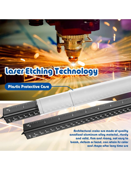 Juego de 10 Reglas Triangulares Macarrie 30.48 cm Aluminio