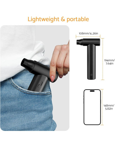 Soplador y Aspiradora Eléctrico Maxetodo GK108, 2-en-1, 8000mAh