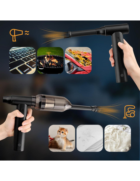 Soplador y Aspiradora Eléctrico Maxetodo GK108, 2-en-1, 8000mAh