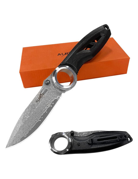 Cuchillo Plegable ALBATROSS DM, Hoja Acero Damasco 7.62 cm Cuchillo Plegable ALBATROSS DM, Hoja Acero Damasco 7.62 cm