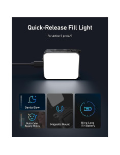 Luz de Vlogging Mini LED TELESIN para Cámara DJI Osmo Action 2