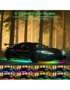 Tiras de Luz Underglow RGB Ligrel - Kit de 4PCS con 252 LEDs 2