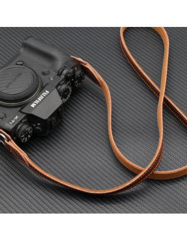 Correa de cámara NICENEEDED de cuero marrón ajustable 95cm
