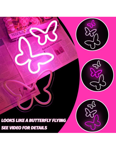 Luz de Neón Mariposa Regulable Dpaint 30x10 cm LED
