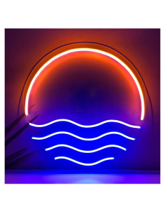 Cartel de Neón LED Moweek Atardecer Tropical 30.48 cm Rojo