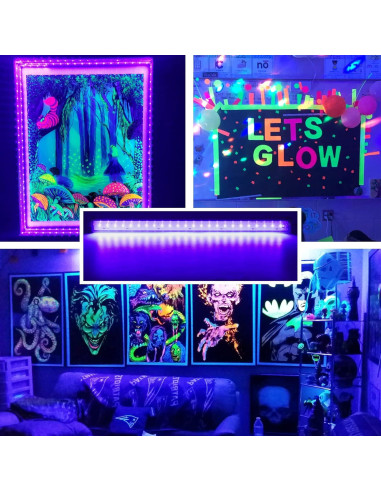 Barra de Luz Negra UV 10W CICINY 33 cm 2 Paquetes