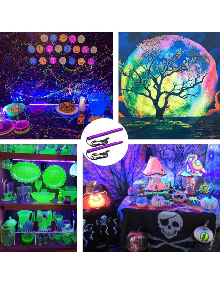 Barra de Luz Negra UV 10W CICINY 33 cm 2 Paquetes