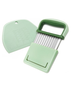 Cortador de Verduras COLGRE Ondas Acero Inoxidable 2 Piezas Verde