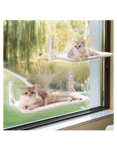 Perch de Ventana para Gatos Mewoo - 2 Paquete Beige