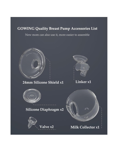 Piezas de Repuesto Extractor de Leche Gowing 24mm 7 Piezas
