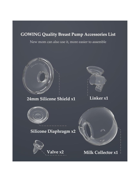 Piezas de Repuesto Extractor de Leche Gowing 24mm 7 Piezas