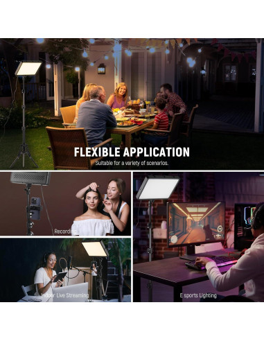 Kit de Iluminación LED Neewer BP300 con Soportes y Filtros