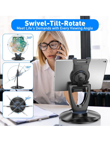 Soporte Ajustable para Tablet DeskLogics TS-8B - 6 a 13 pulgadas - Negro