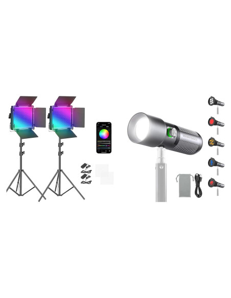 Kit de Iluminación LED NEEWER 660 PRO RGB 50W para Video y Fotografía