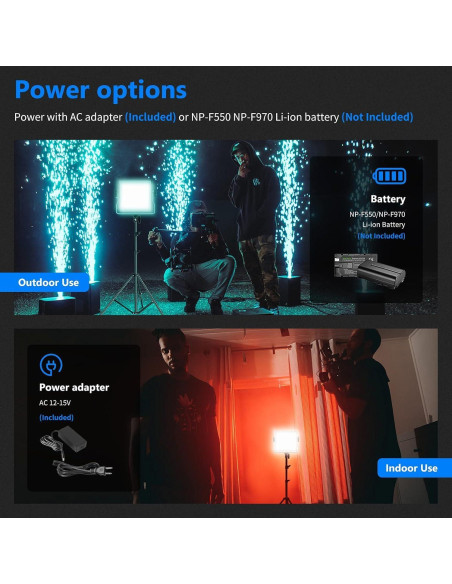 Kit de Iluminación LED NEEWER 660 PRO RGB 50W para Video y Fotografía