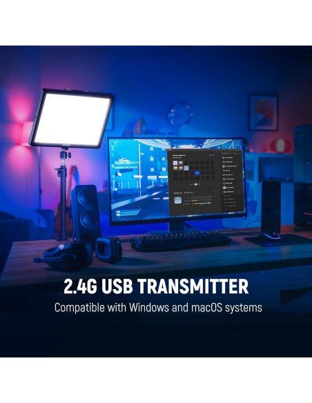 Luz Clave LED NEEWER GL1 PRO para Streaming, CRI97+, Control APP