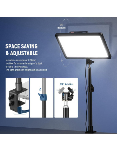 Luz Clave LED NEEWER GL1 PRO para Streaming, CRI97+, Control APP