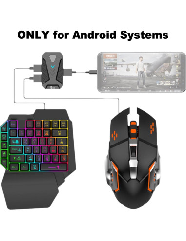 Combo de Juego Móvil 4 en 1 VQP: Teclado, Ratón, Soporte