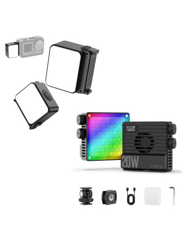 Luz de Vlogging LED ULANZI LM18 y LE20 RGB 20W Impermeable