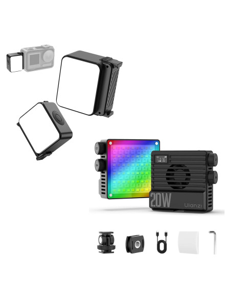 Luz de Vlogging LED ULANZI LM18 y LE20 RGB 20W Impermeable