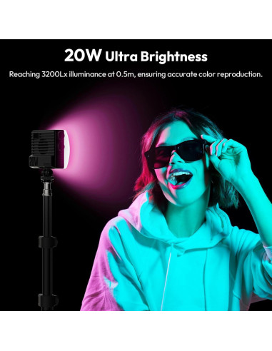 Luz de Vlogging LED ULANZI LM18 y LE20 RGB 20W Impermeable