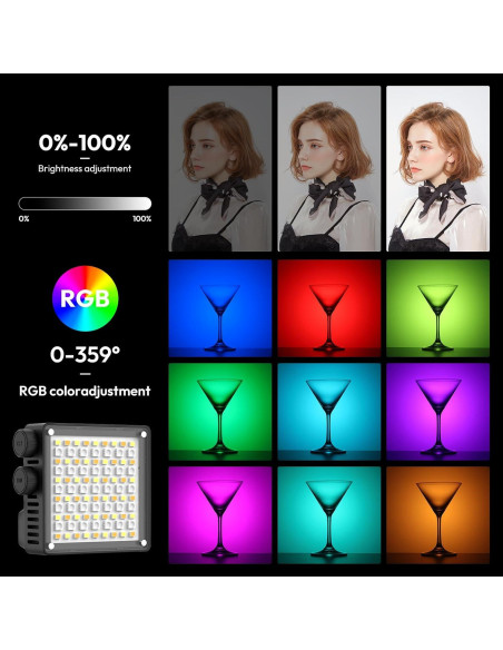 Luz de Vlogging LED ULANZI LM18 y LE20 RGB 20W Impermeable