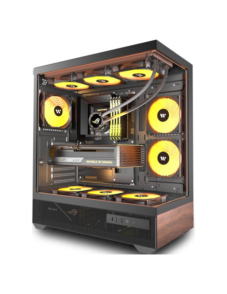 Caja de PC KEDIERS P6 ATX con 5 Ventiladores ARGB y Vidrio Templado