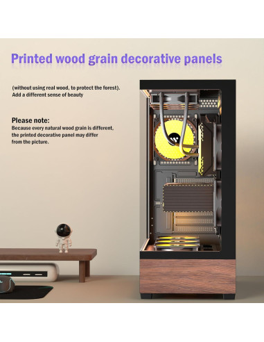 Caja de PC KEDIERS P6 ATX con 5 Ventiladores ARGB y Vidrio Templado