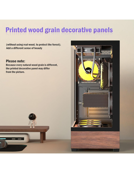 Caja de PC KEDIERS P6 ATX con 5 Ventiladores ARGB y Vidrio Templado