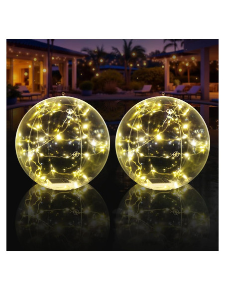 Luces Flotantes LED Solares Askyli 15" Blancas Cálidas - 2 Piezas