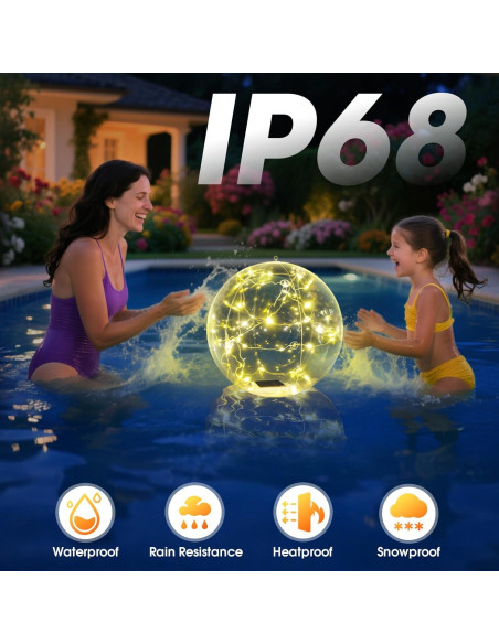 Luces Flotantes LED Solares Askyli 15" Blancas Cálidas - 2 Piezas