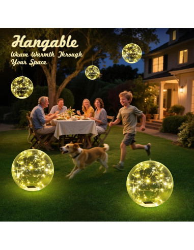 Luces Flotantes LED Solares Askyli 15" Blancas Cálidas - 2 Piezas