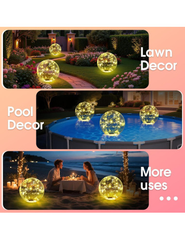 Luces Flotantes LED Solares Askyli 15" Blancas Cálidas - 2 Piezas