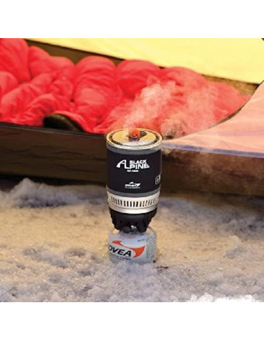 Olla Kovea Alpine Ancha 1100ml Aluminio Negra para Camping