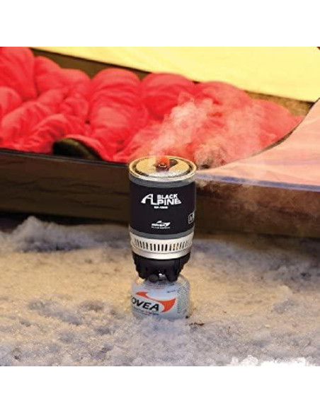 Olla Kovea Alpine Ancha 1100ml Aluminio Negra para Camping