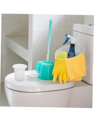 LIFKOME Soporte de Cepillo de Inodoro de Vidrio Mate 2 Pcs